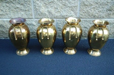+ Set of 4 older matching church Flower Vases + all brass + chalice co. (CU701)