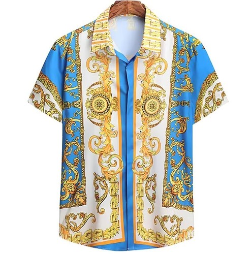 Baroque 3D Printed Hawaiian Beach Shirts Luxury Men Women Fashion Streetwear #4 - Picture 3 of 4