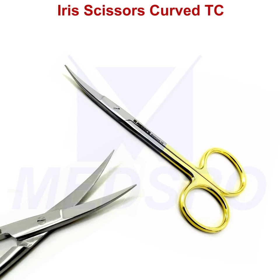 Dental Iris Scissors TC Straight Curved Suture Removal Dissecting Surgical Shear - Image 2 of 4