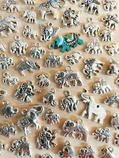 Elefanten Anhängerset im Mix Schmuckherstellung Basteln Deko Charms Silber
