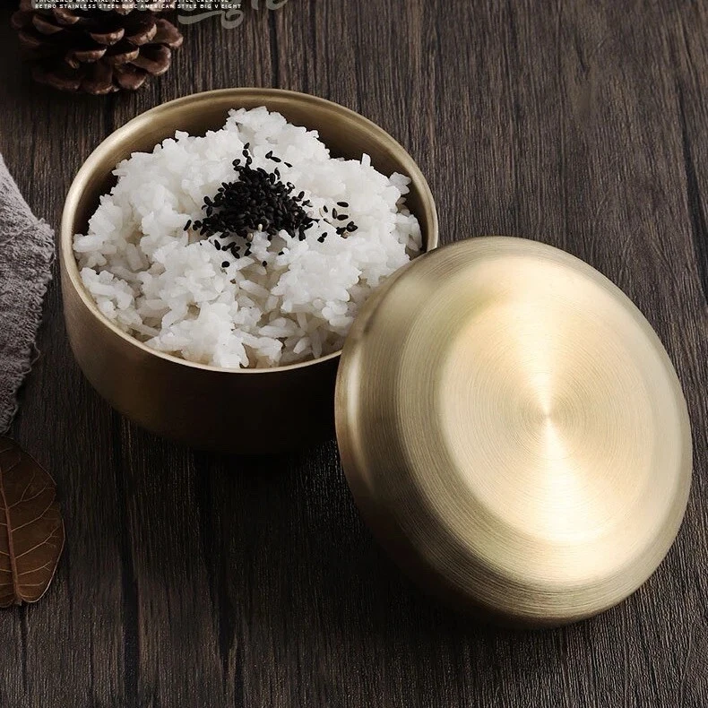 6 types Gold Ramen Noodle Soup Bowl,Double Layer Stainless Steel Bowl - Image 2 of 4