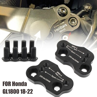 CNC Aluminum Handlebar Riser Adapter Kit For Honda Goldwing GL1800 2018-2021