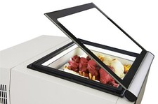 Speiseeistischvitrine weiß bedienerseitig offen Eisbar Dessert-Theke 3x5Liter