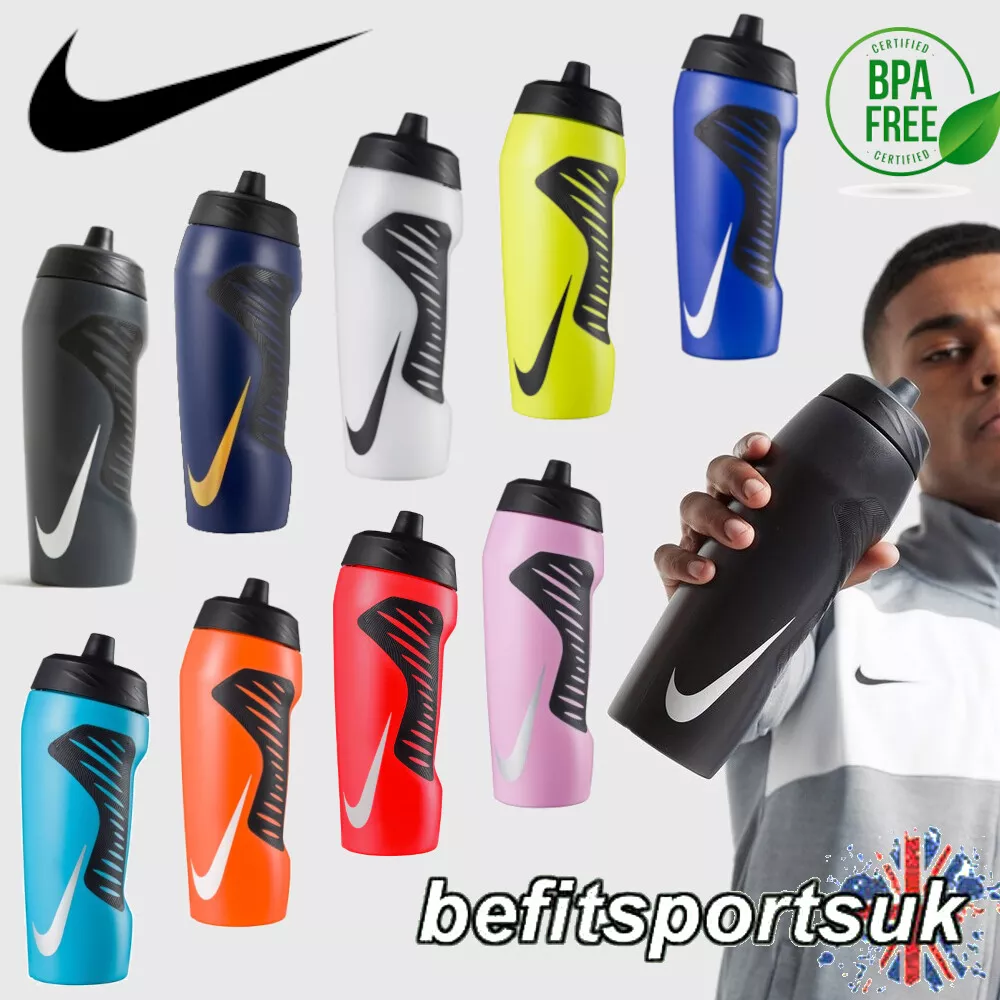 NIKE SPORTS WATER BOTTLE GYM FOOTBALL DRINKS GRIP SQUEEZE NON LEAK CUP BPA  FREE