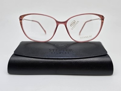 Stepper SI-30171 F310 Pink Rhinestone Titanium Petite Cat Eye Eyeglasses Frame
