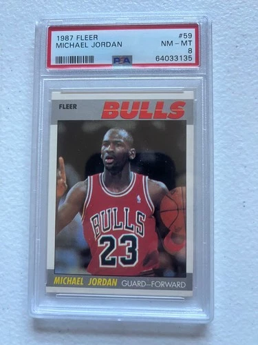 1987 87-88 FLEER BASKETBALL # 59 Jordan CLEAN PSA 8 near 9 SEE OTHER AUCTIONS