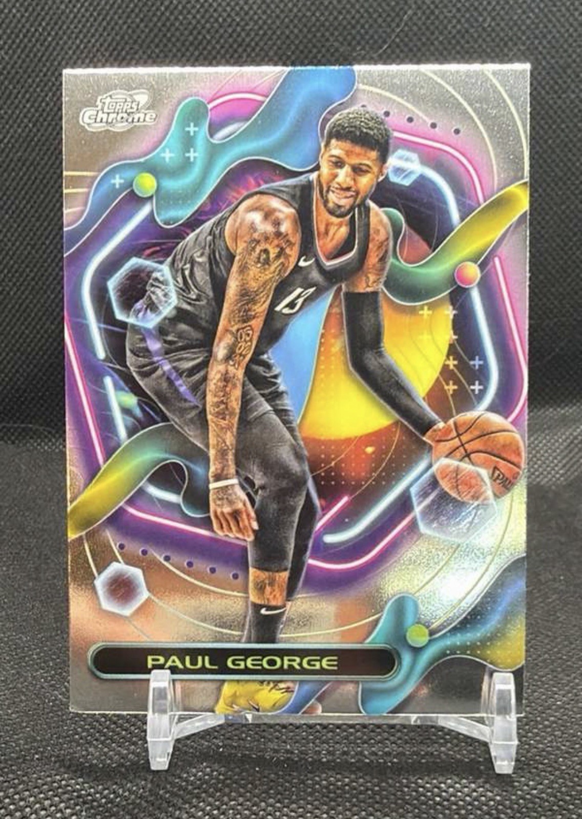 2024 Topps Chrome Cosmic Paul George Nucleus Refractor Card SP -#60 Clippers