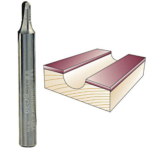Whiteside Core Box Bit, 1/4 in. SH x 1/16 in. R x 1/8 in. CD SC39