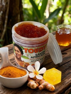 Toudy African Soap 670g Clarifying Exfoliating, Kurkuma Honig
