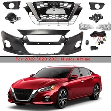 Front Bumper Cover Grille Assembly for 2019-2022 Nissan Altima w/ Fog Lights
