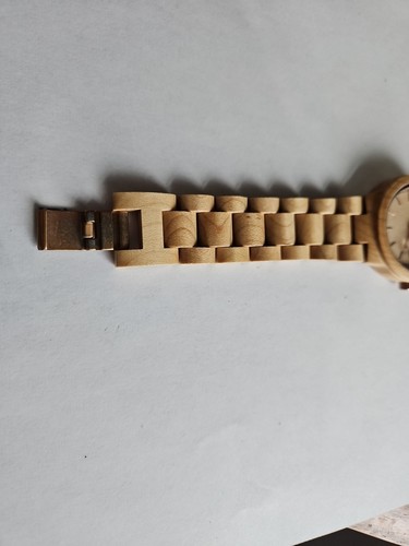 Wood Watch Earth Wood Japan Quartz Date Cyclops 38mm Brand New No Box Nice!!!!! - Picture 2 of 9