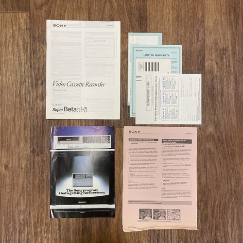 Sony Betamax Model SL-HF2000 Video Cassette Recorder w/Remote Manual *FOR PARTS* - Picture 3 of 20