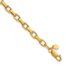 14K Yellow Gold 4.6mm Fancy Link Bracelet 8"