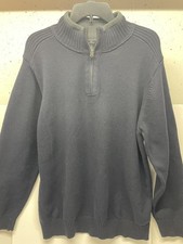 Docker  s Mens 1/4 Zip Sweater with Fleece Lined Collar Size XL Preowned