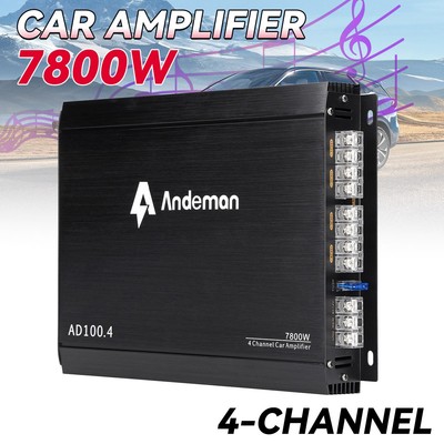 Andeman 12V 7800W Hochleistungs Auto Verstärker 4-Kanal Power 360°-Audio-Stereo