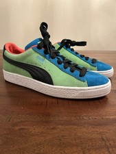 PUMA Suede Big Kid GS 389351-02 Water Fight Green Blue Sneakers Youth Size 7