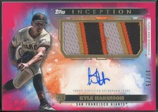 Kyle Harrison 2024 Topps Inception #APC-KH Autographed Patch Magenta #/75 Giants