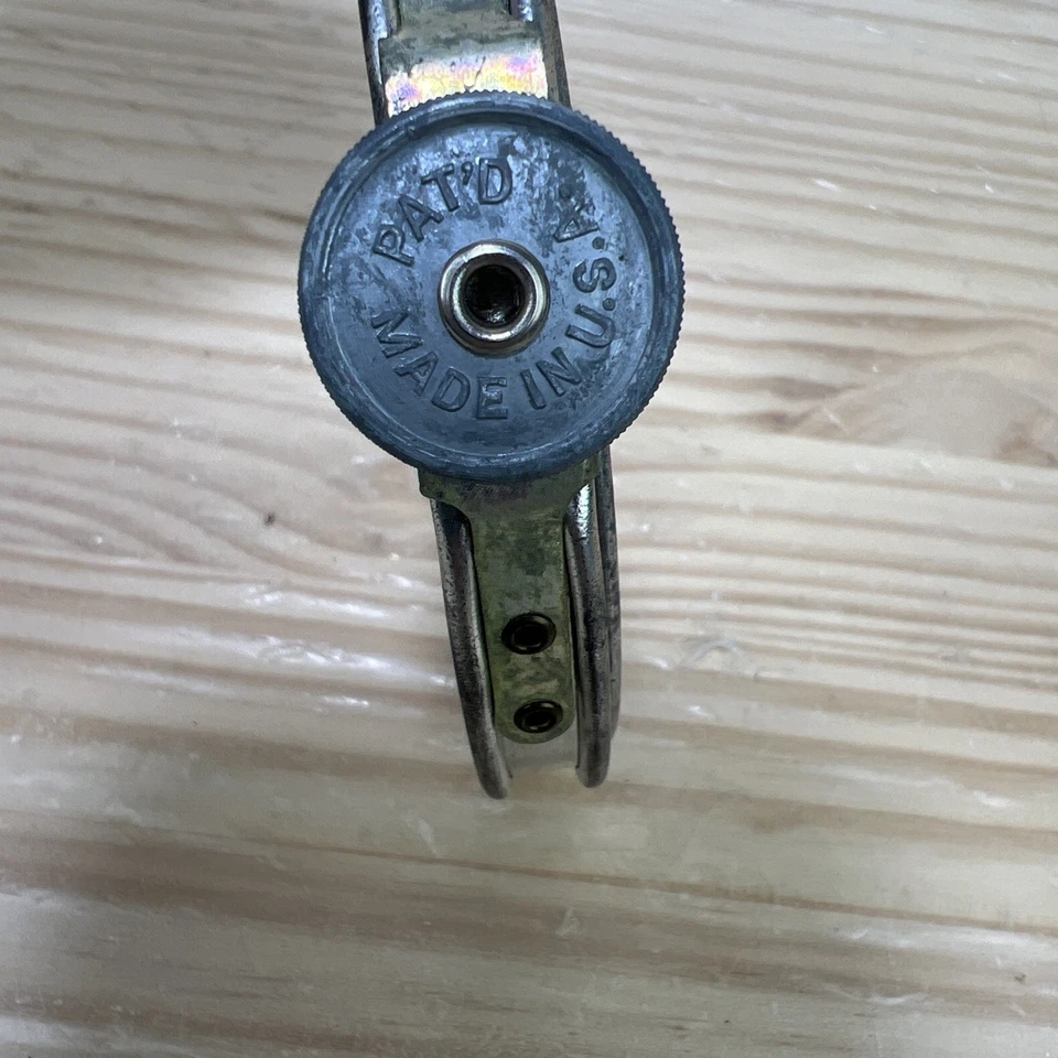 4" Vintage Round Wheel Tension Cork Lined Metal Embroidery Hoop Made in USA - Image 2 of 4