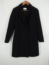 Reiss Coat Womens UK 10 Navy Jacket Long Wool Santana Smart Overcoat Pockets