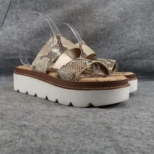 Sam Edelman Shoes Womens 7.5 Sandal Slides Platform Casual Snake Double Strap
