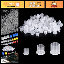 300PCS Tattoo Ink Caps with Base - Mixed Sizes S M L for Professional Use
