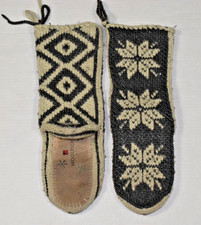 Woolrich Chalet Hand Knit Slipper Socks Black Snowflake