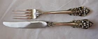 WALLACE GRANDE BAROQUE 1941 STERLING SILVER YOUTH FORK & KNIFE NO MONOGRAM