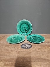 2 Set Vintage Wedgwood Majolica Etruria Barlaston Cabbage Leaf Plates