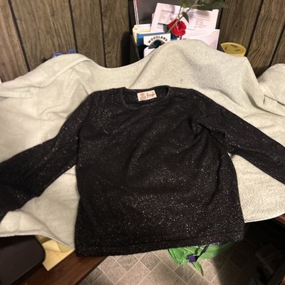 VTG Pringle of Scotland Women's XS 86% Cashmere  Black Glitter  Sweater
