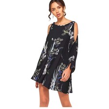 Free People Clear Skies Printed  Asymmetric Festival Tunic Dress Size XS