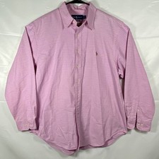 Ralph Lauren Mens 17.5 34/35 Shirt L/S Button Down Flesh Pony Classic Fit Pink