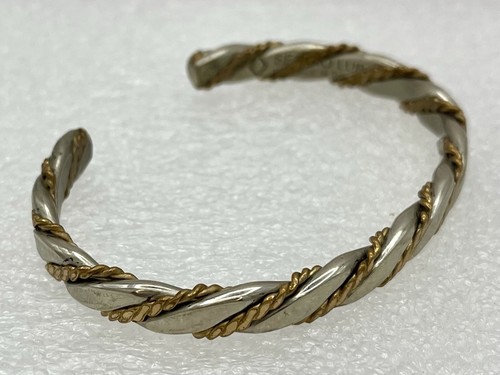 Vintage SERGIO LUB CUFF Armband Sterlingsilber & Messing Unisex