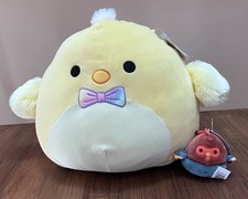 Squishmallow 14” Triston Chick Bow tie Plush Easter New Nwt Clip Rooster Set