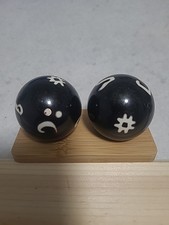 Yin Yang Black Health Stress Baoding Balls Relaxation Chinese Meditation 1 1/2"