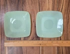 2 Jadeite Fire King Charm Saucers