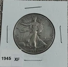 1945 US Walking Liberty Half Dollar 90% Silver XF