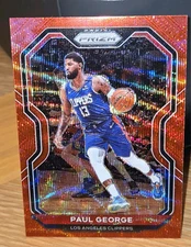 PAUL GEORGE 2020-21 PRIZM BASKETBALL #14 RED WAVE CLIPPERS