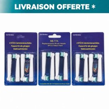 LOT 12 TETES/BROSSETTES Pour BROSSE A DENTS ELECTRIQUE compatible ORAL B NEUF