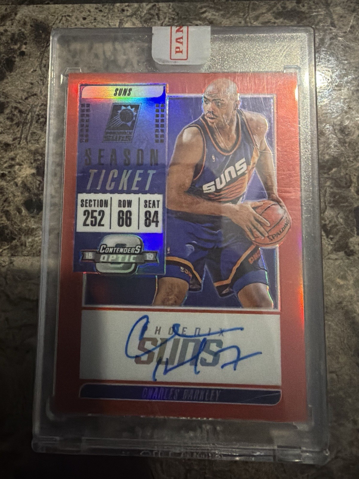 2018-19 Panini Contenders Optic Charles Barkley Season Ticket Auto Red /49