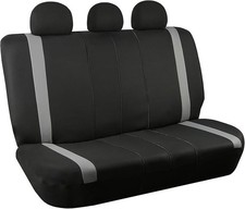 Car Back Seat Cover Cloth - Universal Fit Rear Seat with Rear Rear Set Gray
