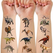 50 PCS Dinosuar Temporary Tattoos for Kids, Cute Forest Medium,