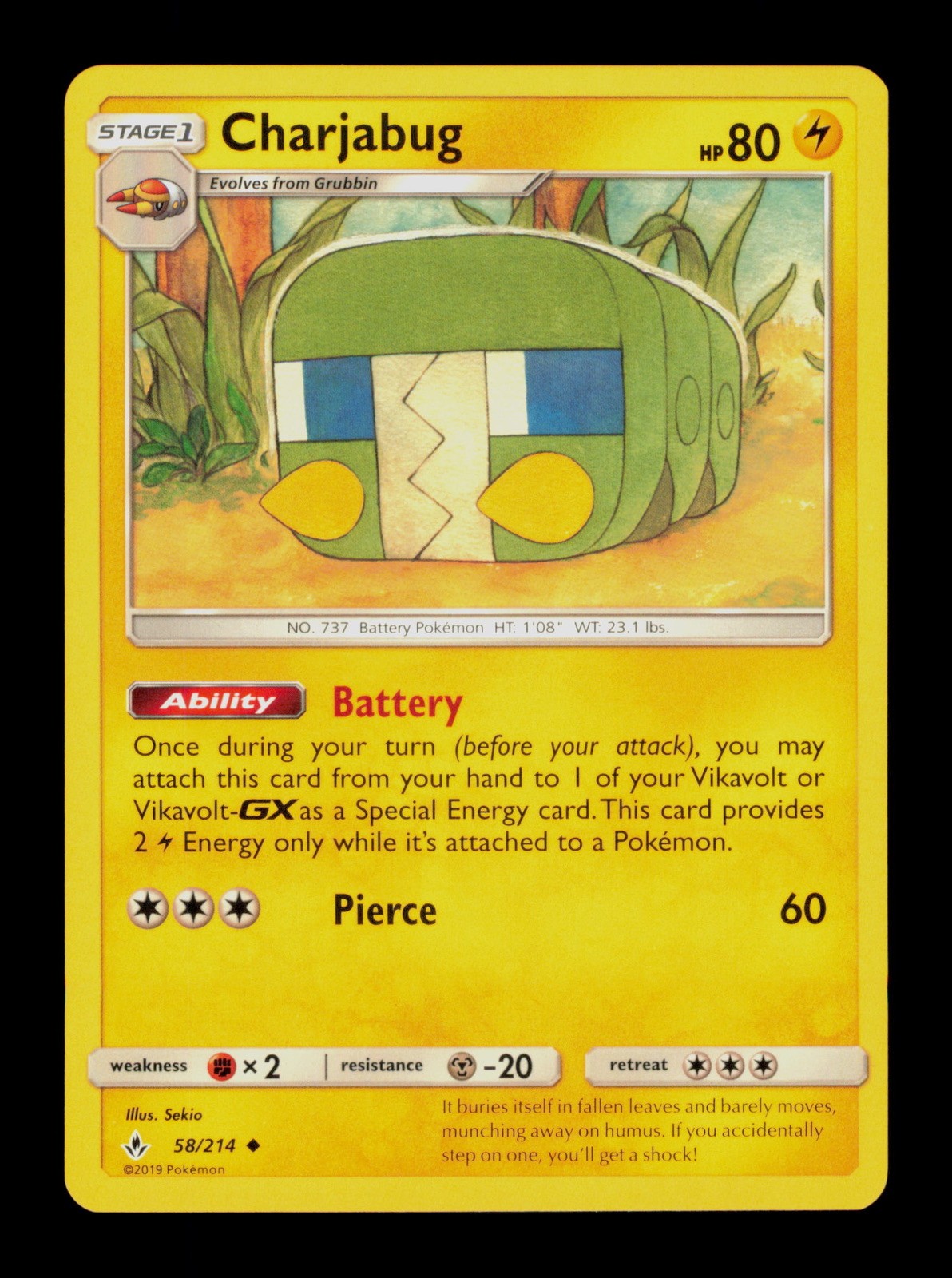 Charjabug 58/214 Pokemon Unbroken Bonds Trading Card TCG
