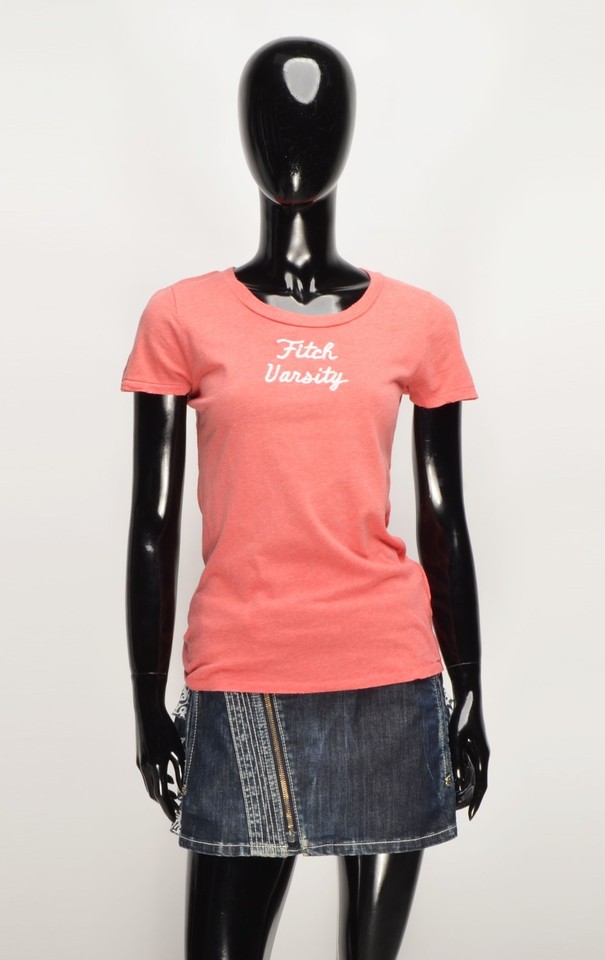 Abercrombie & Fitch Y2K 2000's Fitch Varsity Coral Distressed Tee Size S