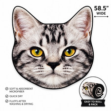 Mainstays Cat Shaped Beach Towel Microfiber N...
