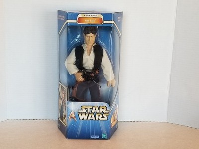 2002 Hasbro Star Wars A New Hope Han Solo 12'' Figure Quick Draw Action NIB D2