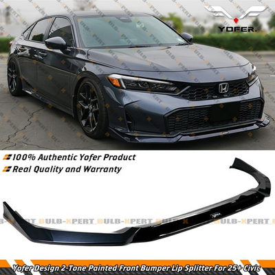 #ad For 25 26 Honda Civic Yofer Meteorite Gray Metallic Front Bumper Lip Splitter $128.99