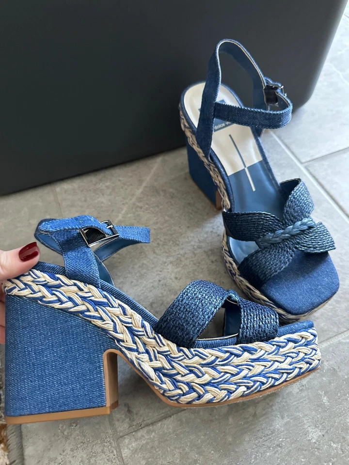 Dolce Vita Cale Blue Denim Sandal Size 8 — 第 3/4 张图片