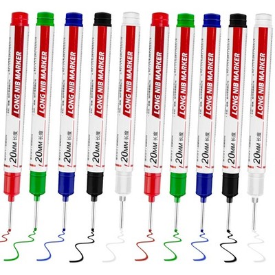 10 Pcs Long Head Deep Hole Marker - Long Nib Markers, Multi-purpose Deep