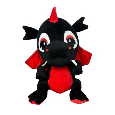 Dragon Black & Red 14'' Plush Stuffed Animal Rare Caravan Softoys Krakow Wings