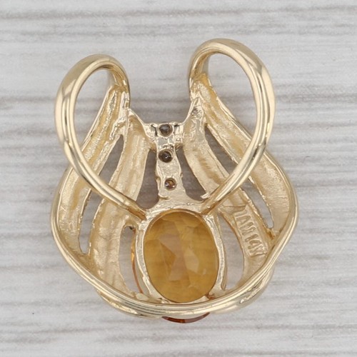 Colgante De Diamante De Citrino Ovalado De 1.13ctw En Oro Amarillo De 14k - Imagen 3 de 5